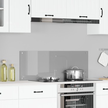 vidaXL Φωτιστικό Πίσω Κουζίνας Ανοιχτό Γκρι 110x40x0,6 εκ. Γυαλί Ανθεκτικό