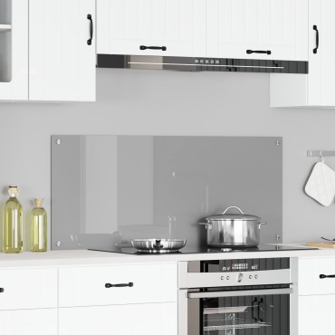 vidaXL Φωτιστικό Πίσω Κουζίνας Ανοιχτό Γκρι 120x50x0,6 εκ από ανθεκτικό στη θερμότητα γυαλί