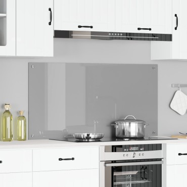 vidaXL Κουζίνα Πίσω Σπαστήρ Ανοιχτό Γκρι 120x60x0,6 εκ. Θερμοκρατημένο Γυαλί