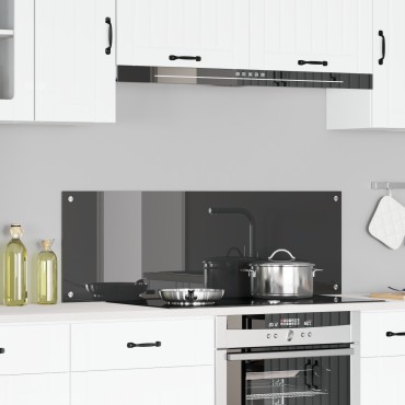 vidaXL Πλακάκι Κουζίνας Σκούρο Γκρι 120x40x0,6 εκ. Σκληρυμένο Γυαλί