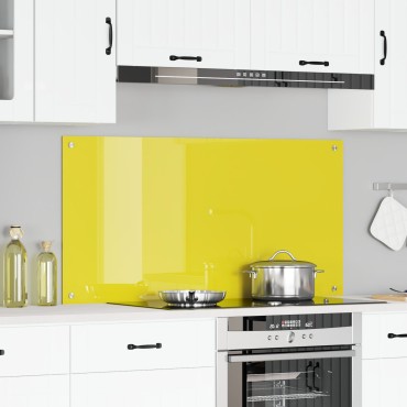 vidaXL Πλάτη Κουζίνας Κίτρινο 120x60x0,6 εκ. Θερμοσκληρυνμένο Γυαλί