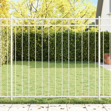 vidaXL Στοιχείο Φράχτη ASSEN 170x150cm Ατσάλι Λευκό