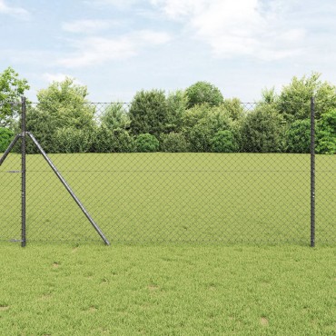 vidaXL Φράχτης Αλυσίδας Γκρι 1x25 μ Χάλυβας 2500x0.26x100cm