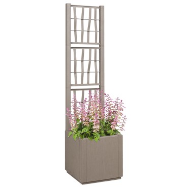 vidaXL Γλάστρα για Κήπο με Πλέγμα Ανοιχτό Καφέ 36x36x140 εκ PP