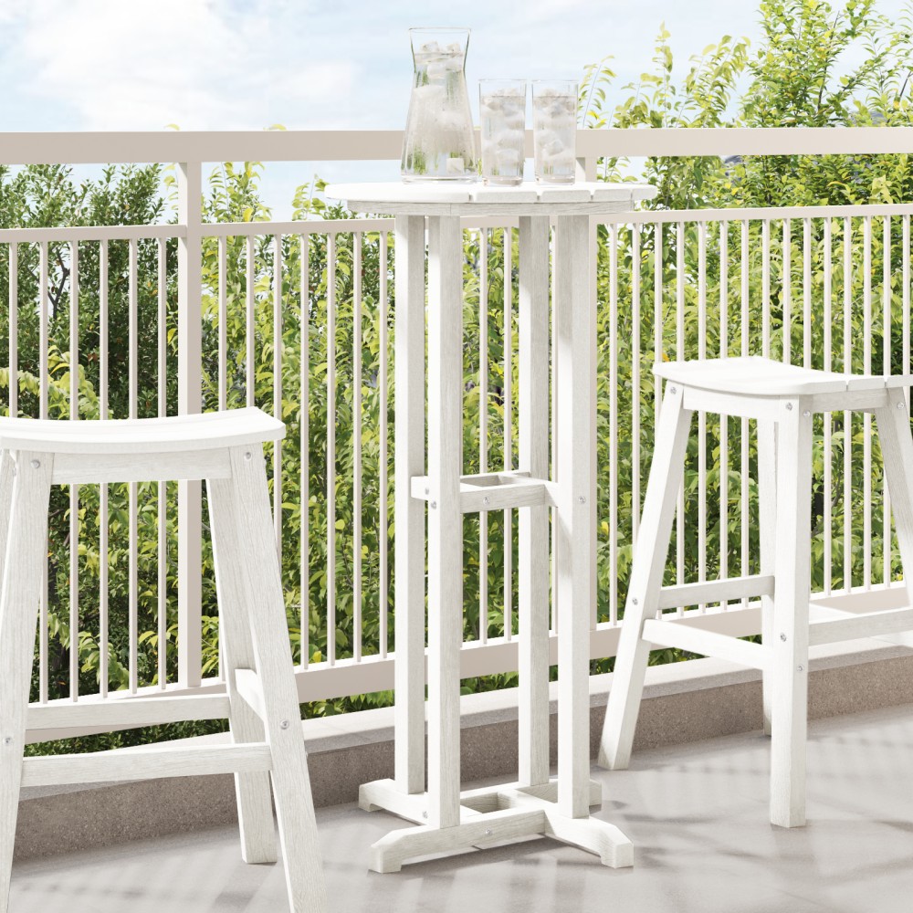 vidaXL Τραπέζι Μπαρ Λευκό 55x55x107cm 1 τεμ.