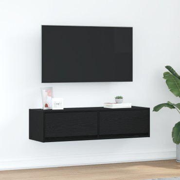 vidaXL Κάτι για τηλεόραση Μαύρη Δρυς 100x31x25,5cm Επεξεργασμένο ξύλο