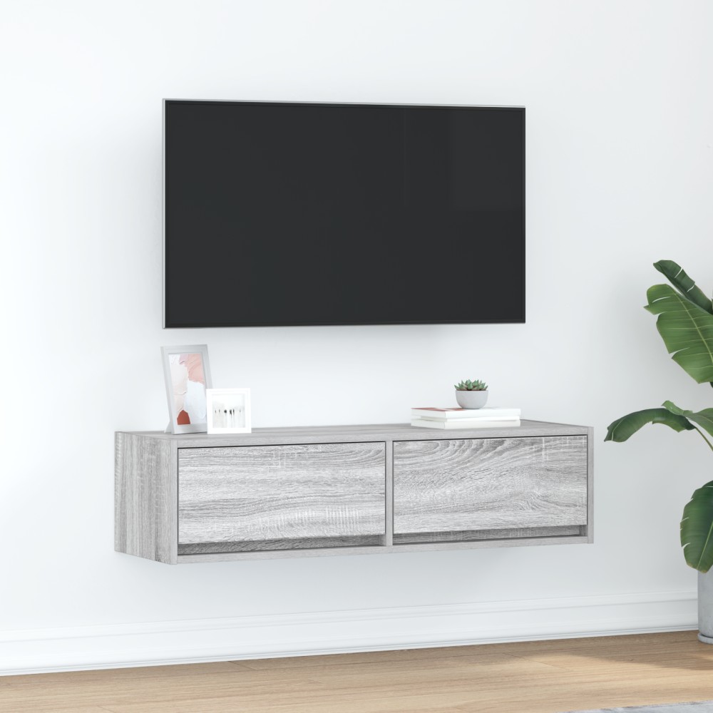 vidaXL Κονσόλα Τηλεόρασης Γκρι Σονομά 100x31x25,5cm Επεξεργασμένο Ξύλο