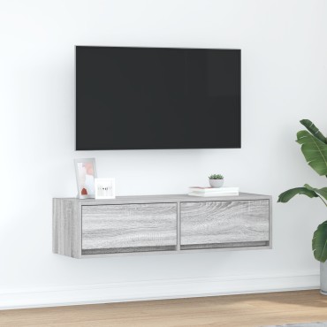 vidaXL Κονσόλα Τηλεόρασης Γκρι Σονομά 100x31x25,5cm Επεξεργασμένο Ξύλο