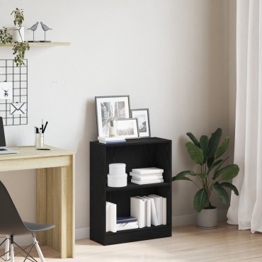 VidaXL Βιβλιοθήκη Μαύρη 60x24x76cm Επεξεργασμένο Ξύλο 1 τεμ.