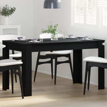 vidaXL Τραπέζι Τραπεζαρίας Μαύρο Δρυς 140x74,5x76cm Φτιαγμένο από ξύλο 1 τεμ.