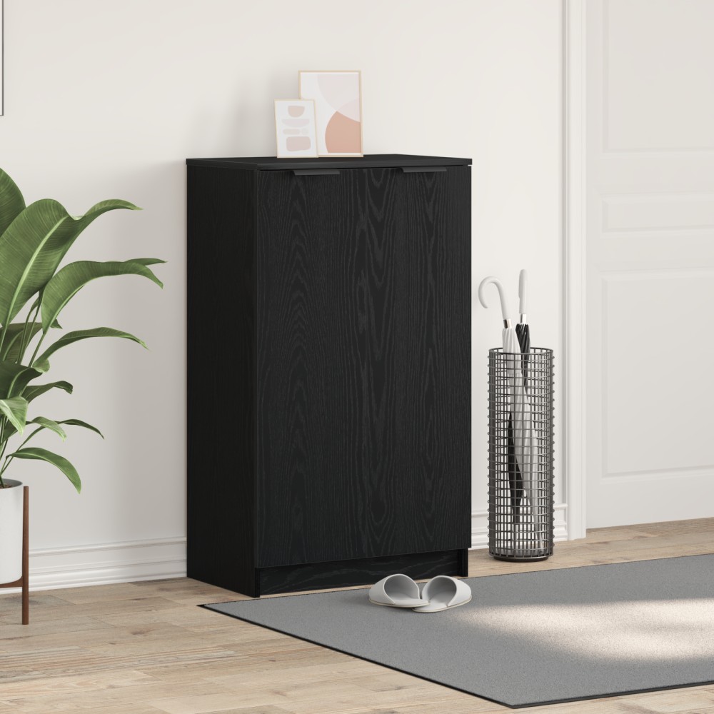 vidaXL Ντουλάπα Παπουτσιών με ράφι Μαύρη Οξυά 59x35x100 εκ 1 τεμ.
