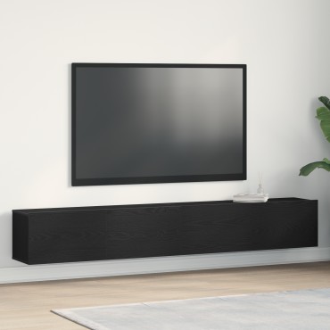 vidaXL Κόγχες τηλεόρασης 2 τεμ. Μαύρο Δρύς 100x30x30cm Επεξεργασμένο ξύλο