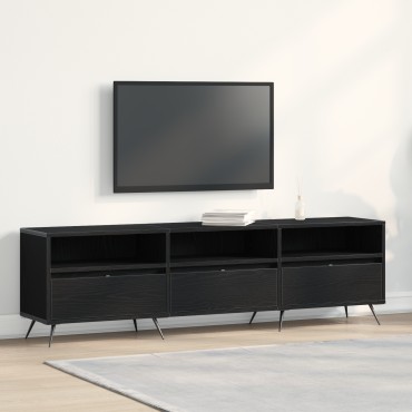 vidaXL Βαθιά Ντουλάπα Τηλεόρασης Μαύρη 150x30x44,5cm Επεξεργασμένο Ξύλο