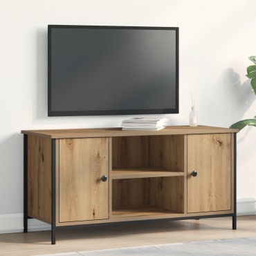 vidaXL Επιπλο τηλεόρασης Artisan Oak 100x40x50cm Επεξεργασμένο ξύλο και χάλυβας