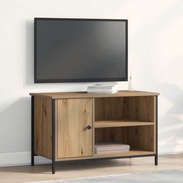 vidaXL Ντουλάπι τηλεόρασης Artisan Oak 80x40x50cm Επεξεργασμένο ξύλο και Ατσάλι