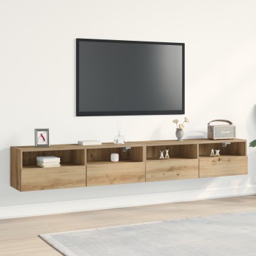 vidaXL Ντουλάπια τοίχου TV 2 τεμ. Καρυδιά 100x30x30cm Επεξεργασμένο ξύλο