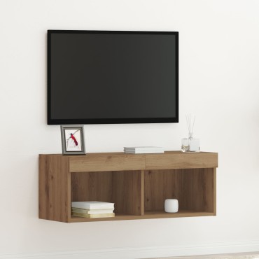 vidaXL Ντουλάπι Τηλεόρασης με LED Φώτα σε Τεχνοτροπία Ξύλου 80x30x30cm