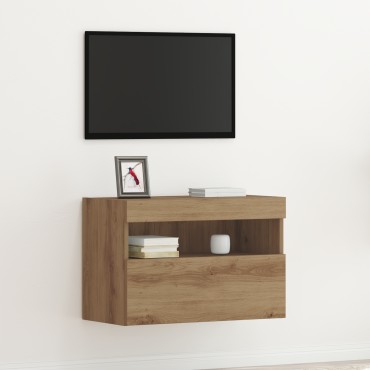 vidaXL Ντουλάπα Τοίχου για TV με LED Φώτα Artisan Oak 60x30x40cm