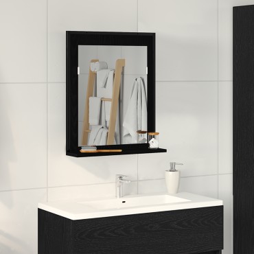 Καθρέφτης μπάνιου vidaXL Μαύρο Δρυς 50x12x60cm Επεξεργασμένο ξύλο