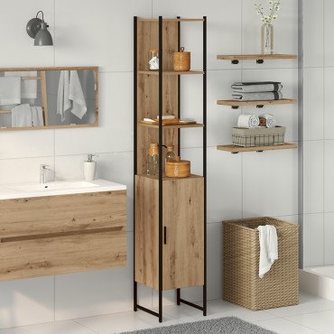 Ντουλάπα μπάνιου vidaXL Artisan Oak 33x33x185,5cm Επεξεργασμένο ξύλο 1 τεμ.