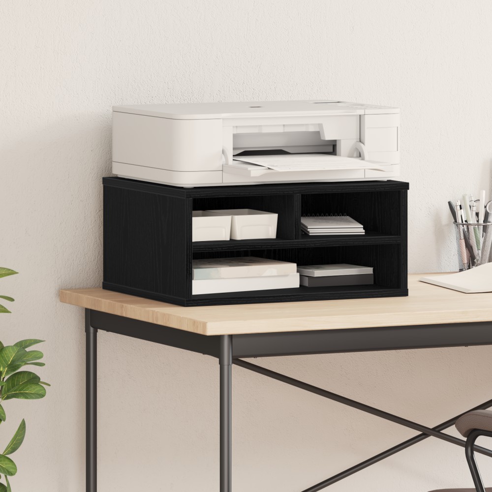 vidaXL Σταντ Εκτυπωτή Μαύρη Δρυς 49x40x22,5 εκ Επεξεργασμένο Ξύλο
