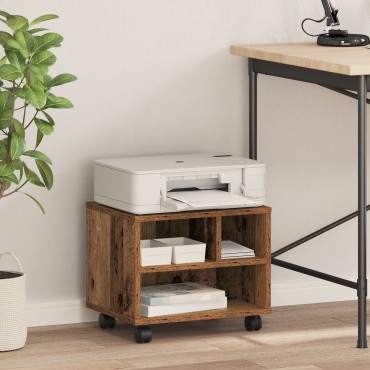 vidaXL Ράφι Εκτυπωτή με Ρόδες Παλιού Ξύλου 41x32x33,5 εκ