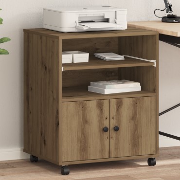 vidaXL Στάντ εκτυπωτή με ρόδες Artisan Oak 60x48x74 εκ.
