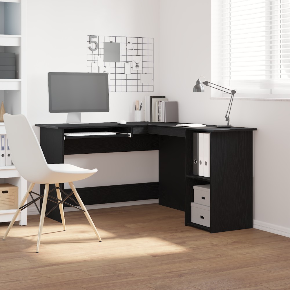 Γραφείο vidaXL Μαύρο Δρυς 120x140x75cm Από Επεξεργασμένο Ξύλο 1 τεμ.