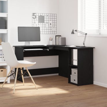Γραφείο vidaXL Μαύρο Δρυς 120x140x75cm Από Επεξεργασμένο Ξύλο 1 τεμ.