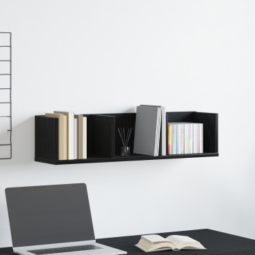 vidaXL Ράφι CD Μαύρη Δρυς 75x18x18cm Επεξεργασμένο ξύλο 1 τεμ.