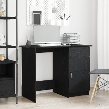 vidaXL Γραφείο Μαύρο Δρυς 100x50x76cm από Επεξεργασμένο Ξύλο 1 τεμ.