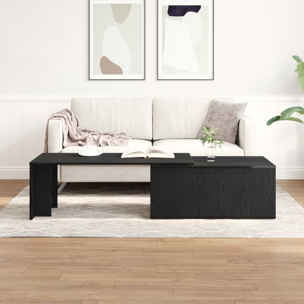vidaXL Τραπεζάκι Σαλονιού Μαύρο Δρυς 150x50x35cm Φτιαγμένο από Μηχανικό Ξύλο 1 τεμ.
