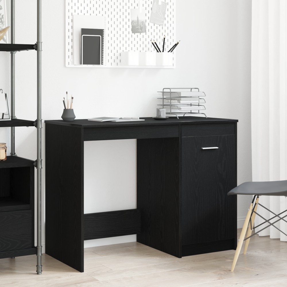vidaXL Γραφείο Μαύρο Δρυς 100x50x76cm Επεξεργασμένο ξύλο 1 τεμ.