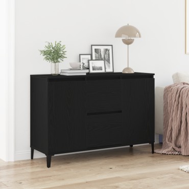 vidaXL Πλαϊνό γραφείο σε Μαύρο Δρυς 104x35x70cm Φτιαγμένο από ξύλο 1 τεμ.