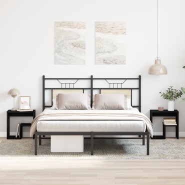 vidaXL Κομοδίνα 2 τεμ. Μαύρο Δρυς 40x30x40cm Σαουνά ξύλο