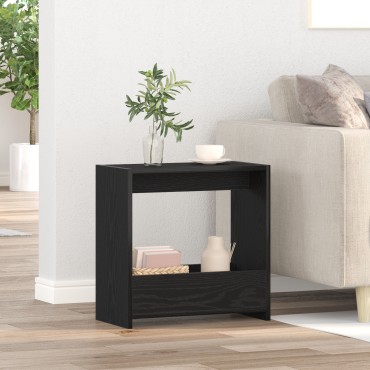 vidaXL Τραπέζι Δίπλα στον Καναπέ Μαύρο Δρύς 50x26x50cm Επεξεργασμένο Ξύλο 1 τεμ.