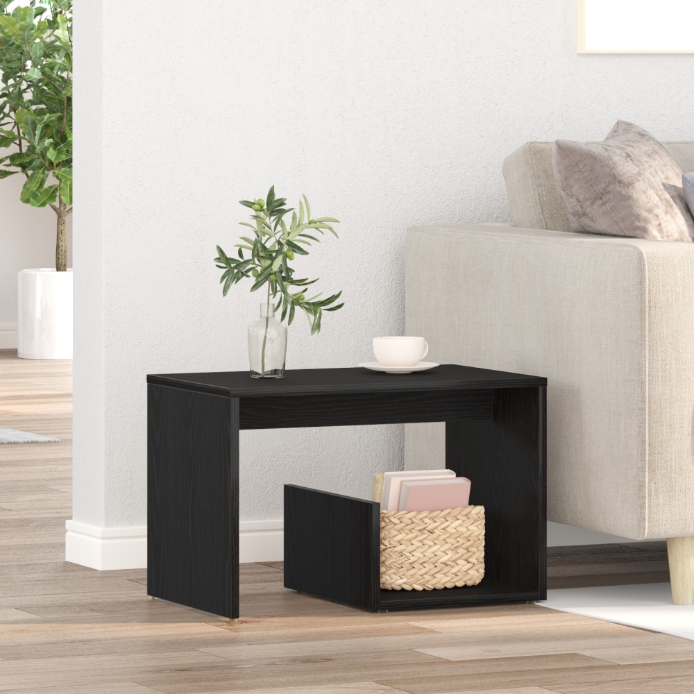 vidaXL Τραπέζι Σαλονιού Μαύρο Δρύς 59x36x38cm Επεξεργασμένο ξύλο 1 τεμ.