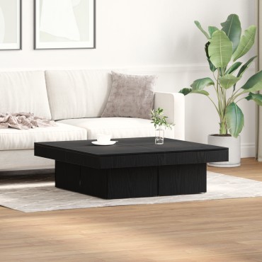 vidaXL Τραπέζι σαλονιού Μαύρο Δρυς 90x90x28cm Φτιαγμένο από ξύλο 1 τεμ.