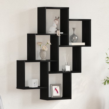 vidaXL Ντουλάπι Τοίχου Μαύρη Δρυς 78x15x92cm Φτιαγμένο από Ξύλο 1 τεμ.