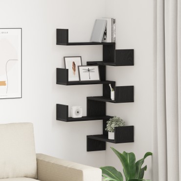 vidaXL Ράφια 2 τεμ. Μαύρη Δρυς 40x40x49,5cm Επεξεργασμένο Ξύλο