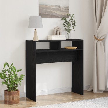 vidaXL Μαύρο Δρυς Τραπέζι Κονσόλας - 78x30x80cm - Φτιαγμένο από Επεξεργασμένο Ξύλο