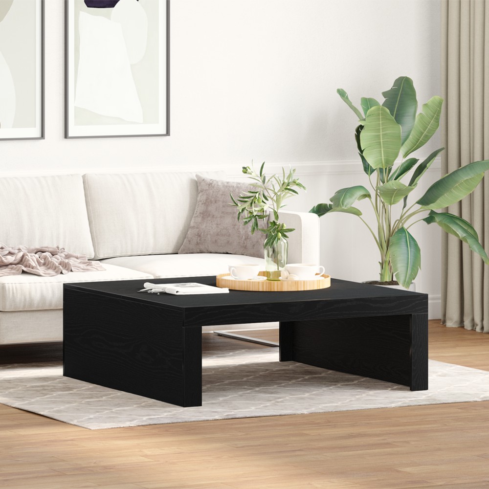 vidaXL Μαύρο Τραπεζάκι Σαλονιού - 100x100x35cm Φτιαγμένο από Σύνθετο Ξύλο 1 τεμ.