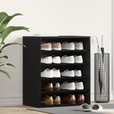 vidaXL Ντουλάπι Παπουτσιών Μαύρο Δρυς 60x35x70cm Επεξεργασμένο Ξύλο
