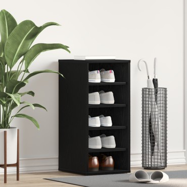 vidaXL Ντουλάπα Παπουτσιών Μαύρη Δρυς 32x35x70cm Επεξεργασμένο Ξύλο