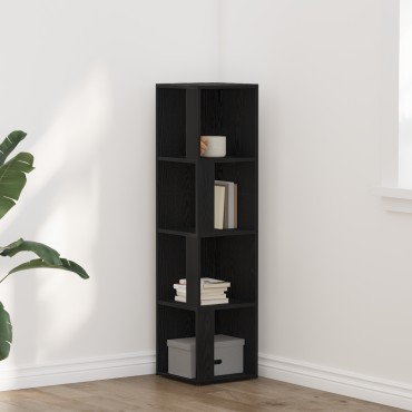 vidaXL Βιβλιοθήκη Μαύρης Δρυς 33x33x132cm Φτιαγμένη από Ξύλο 1 τεμ.