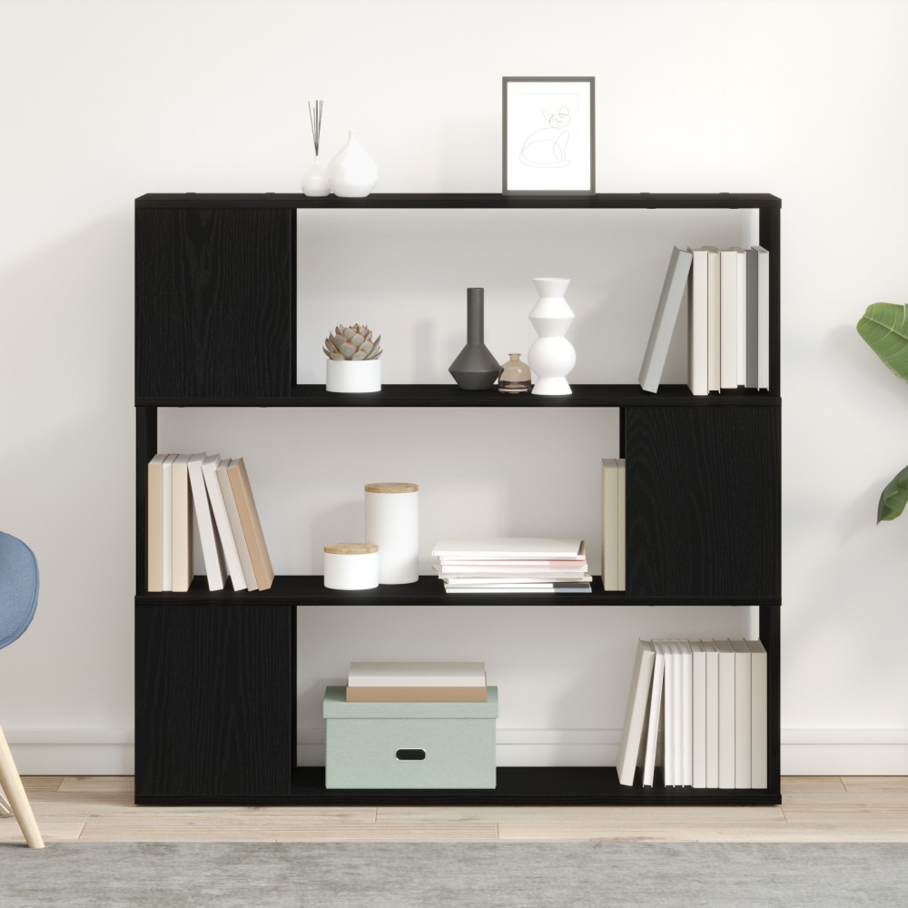 vidaXL Ράφι Βιβλίων Μαύρη Δρυς 100x24x94cm Επεξεργασμένο Ξύλο
