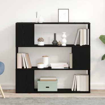 vidaXL Ράφι Βιβλίων Μαύρη Δρυς 100x24x94cm Επεξεργασμένο Ξύλο