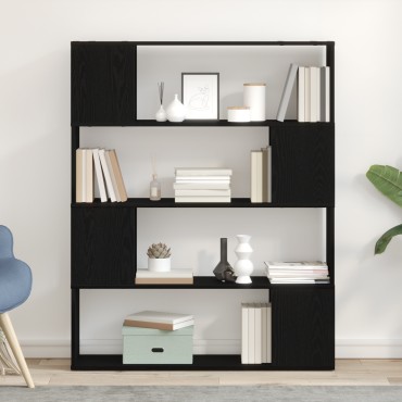 vidaXL Ράφι Βιβλίων Μαύρο Δρυς 100x24x124cm Επεξεργασμένο Ξύλο