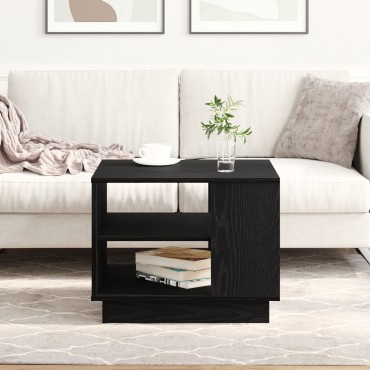 vidaXL Μαύρο Οξιά Καφέ Τραπέζι 55x55x42cm Κατασκευασμένο από Επεξεργασμένο Ξύλο