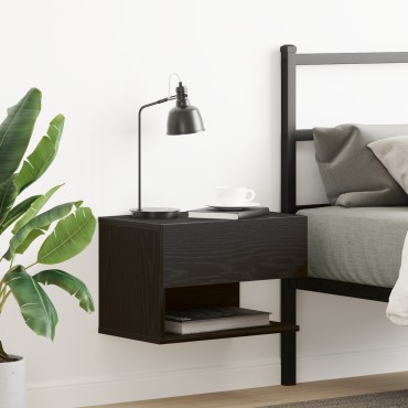vidaXL Κρεμαστό Κομοδίνο Μαύρο Δρυς 46x29.5x30 cm 1 τεμ.